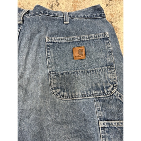 Lot Of 2 Carhartt Carpenter Jean Shorts Utility Workwear B28 - Men's 38 - Picture 9 of 13